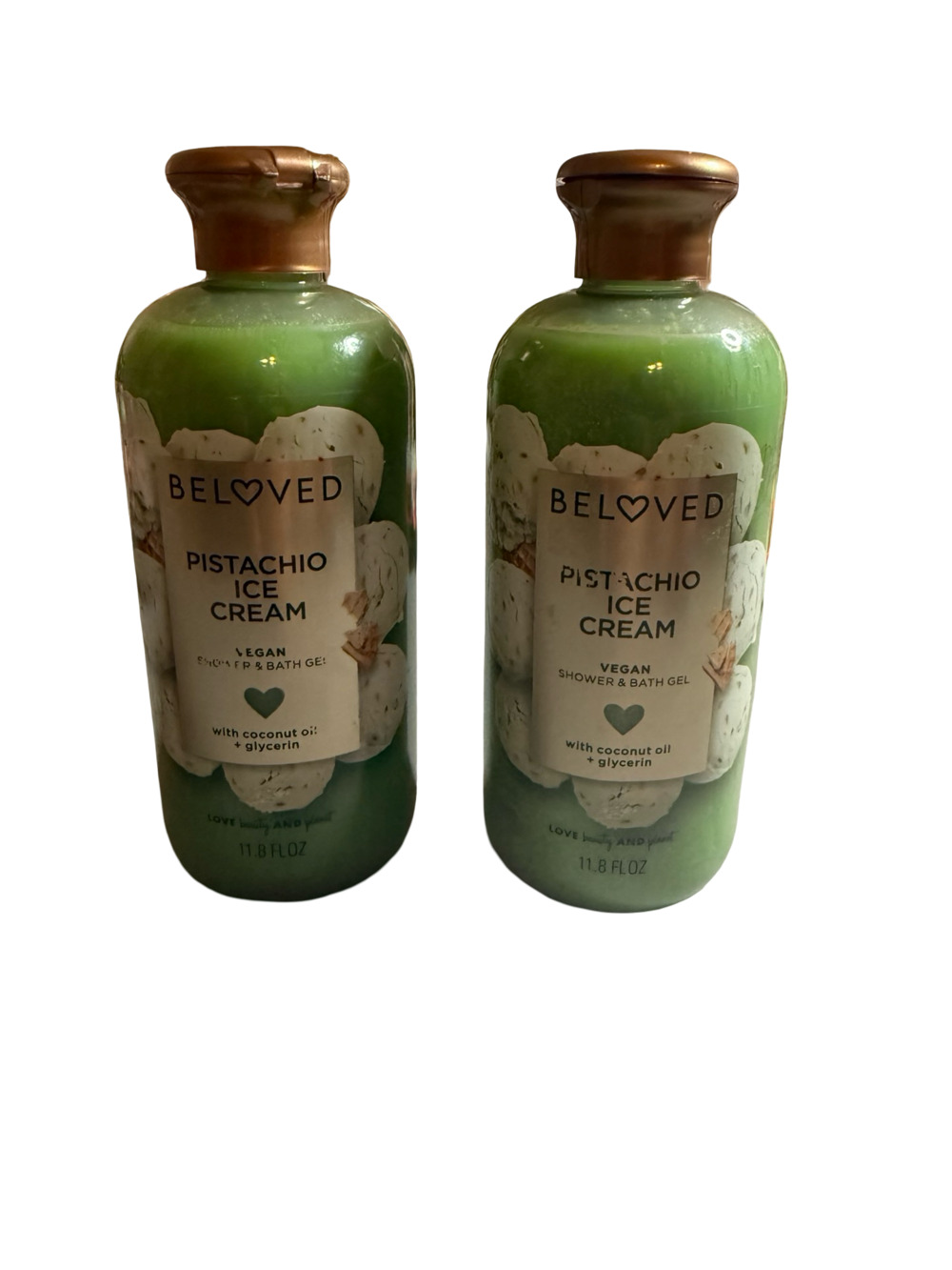 Beloved Pistachio Ice Cream Vegan Shower & Bath Gel 11.8 fl oz - Set of 2